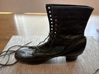 Antique Victorian Black Leather Lace-up Boots Late 1800s Collector Piece