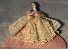 Lovely Vintage Porcelain Half Doll Pin Cushion Lace Skirt Germany  