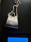 Vintage Su Sterling Silver Etched Purse Charm Open And Snaps Shut