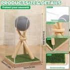 Game Ball Display Case With Baseball Holders For Display  Wooden Base   Clear 