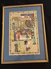 Antique Persian Middle Eastern Cloth Silk Art Polo Match Game Home Office Decor