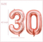 Rose Gold 30th Birthday Decorations For Her  30 Balloon Numbers 40 Inch  Champag