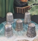 Hallmarked Antique Solid Silver Thimbles Joblot Of 10ea At Various Sizes -43 9gr