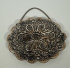 Vintage Turkish Dowry wedding Hanging Mirror 900 Silver 11 08 Oz Markers Mark