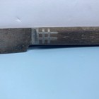 1 Antique Wood Handle Pewter Inlay Civil War Era Dinner Rounded Butter Knife
