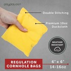 Weather Resistant Cornhole Bean Bags Set Of 8 - Regulation Size   Weight - 4 Yel