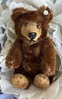Vtg Miniature Steiff Teddy Baby Bear Milk Chocolate Brown  Mohair 3    W button