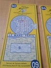 Vtg 3 Michelin Travel Maps Le Mans Paris Angers Orleans Bourges Macon Fold Outs