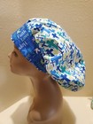Crosses Blue Women s Bouffant Surgical Scrub Hat cap Handmade