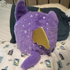 Purple Unicorn Plush Stuffed Animal  Glitter Gold Horn ears   Heart Belly