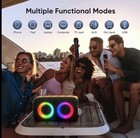 Portable Bluetooth Karaoke System  Led Lights  Microphones  Wireless Stereo