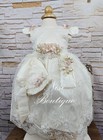 Free Shipping   Beautiful Ivory Christening Gown  Baptism Dress Hermoso Vestido