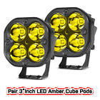2pcs 3inch Led Cube Pods Work Lights Fog Driving Lamp Offroad Atv 4wd Truck Suv