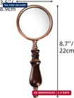 10x Antique Magnifying Glass  Brass Handheld Magnifier With Wooden Hand