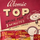 Vintage Atomic Top - Rare Spinning Metal Toy - Open Packaging W  String