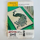Aunt Lydia Peacock Rug Canvas 24x36 Pattern Stamped Punch Needle Base 679 Mcm