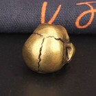 Solid Brass Skull Head Figurine Ornament Punk Hiphop Skeleton Miniature Edc Gift