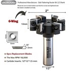 Slab Flattening Router Bit 1 2 Shank  6-wing  2  Cutting Dia router Bit