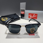 Ray-ban Rb3016 Sunglasses Clubmaster Classic Black Frame Glass Gray Lens 51 Mm
