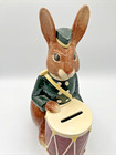 Bunnykins 1967 Royal Doulton Bunny Bank Anthropomorphic Rabbit Drummer 9   flaw 