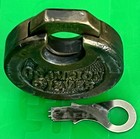 Padlock Push-key Pancake Miller Champion 6-lever Antique Vintage Lock And Key