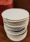 Vintage White Paper Scalloped Edge 2 75  Teacup Coaster With Chinese Box   Coil