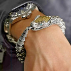 Vintage Ouroboros Snake Viking Stainless Steel Scale Chain Men s Bangle Bracelet
