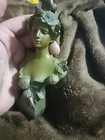 Antique Art Nouveau French Spelter Bust Figurine  boule De Neige  Victorian Lady