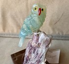 Blue Calcite Owl  On Tourmaline 4   -peter Muller