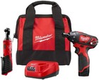 Milwaukee M12 Cordless 3 8  Ratchet   Screwdriver Combo Kit - 2-tool - 2491-22