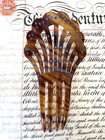 Vintage Art Deco Hair Comb Bakelite Faux Tortoise Blue Rhinestone Accents
