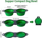 Double Dog Silicone Folding Food Bowl Pet Cat Travel Camping Bowls Water