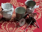 5 Seamless Metal Votive Candle Molds  5 Wick Pins   Steel stainless