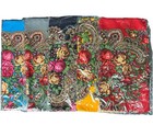 Lot Of 5 Floral Paisley Square Scarves 32x32 Boho Head Wraps Table Toppers