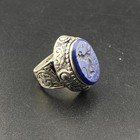 Aesthetic Hand Carving Rare Ancient Design Intaglio Silver Plated Unique Ring