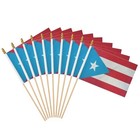 12 Pack Light Blue Puerto Rico Handheld Stick Flag 5x8 5x8in Blue Porto Rico