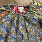 Kantha Bae Vintage Cotton Kantha Floral Geo Baby Ls Romper multi l  nwot 