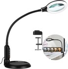 10x Glass Magnifying Lamp With Light Clip Stand Stepless Dimmable