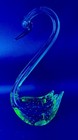 Murano Sommerso Red   Green Uranium Controlled Bubble Glass Swan 13 25   