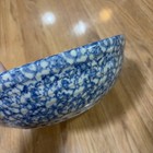 Rare Signed Vtg Gerald Henn Workshops Blue Sponge Ware 9 5    Round Vegetable Bowl