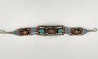 Unisex Nepal Tibetan Handmade Coral   Turquoise Bracelet Tibetan Silver 7 50    