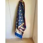 Duppotta Silk Scarf Blue  purple Tassel Trim Ethnic Accessories Wraps Formals