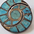 Unsigned Ellen Quandelacy Hummingbird Brooch Zuni Turquoise Sterling Silver Vtg