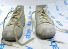 Antique Leather Lace Up Baby Shoes Self Starters White Sn