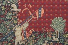 Medieval Unicorn Belgian Woven Tapestry Throw Blanket 58x58 100  Cotton Throw