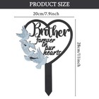 Brother Metal Memorial Grave Marker Stake Cemetery Decoration 51 Characters
