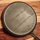 The Griswold Mfg Co  Fully Marked Victor Cast Iron Skillet  9  723  Epu 