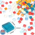 900 Pcs 2 2lb Glass Mosaic Tiles  18 Colors 10mm Mosaic Glass Pieces With Sto