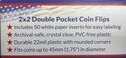 2x2 Double Pocket Coin Flips Pack Of 50 Non-pvc Archival Holders   Inserts