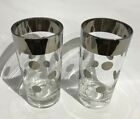 Mcm Bar Cocktail Glass Set Vintage - Metallic Silver Dot silver Band Thorpe Styl